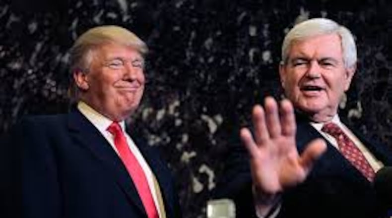 Donald Trump and Newt Gingrich. AP file.