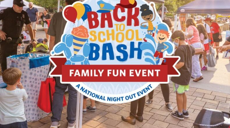 Sandy Springs will host a free Back to School Bash - a National Night Out Event at 6 p.m. Tuesday, Aug. 1st at City Springs. (Courtesy City of Sandy Springs)