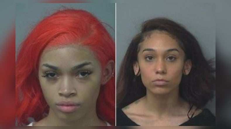 Kennedy Collins (left) and Jocelyn Spencer, both 17, have been charged with murder in the February shooting of a Gwinnett woman.