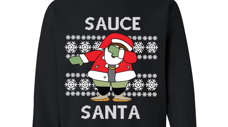 Sauce Santa sweater.