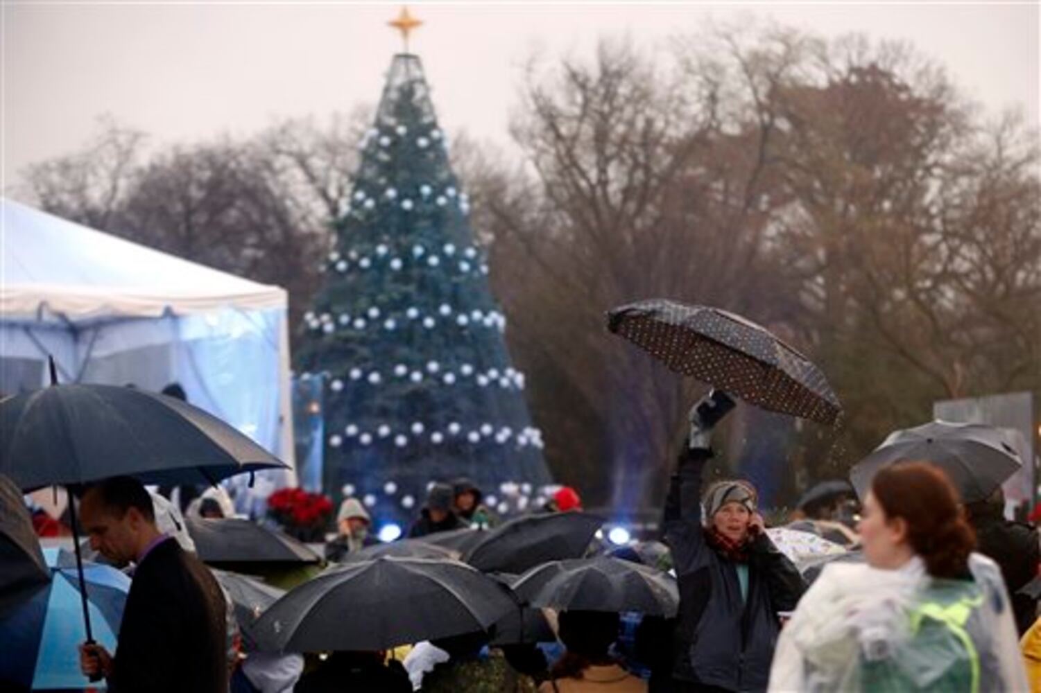 Obama lights National Christmas Tree