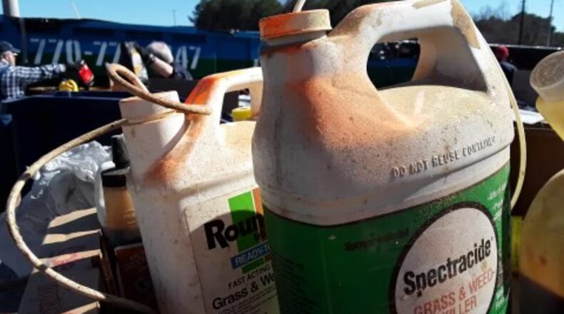 Gwinnett Clean & Beautiful and Gwinnett County Department of Water Resources collected 111,874 pounds of household hazardous waste for recylcing at the county's first Household Hazardous Waste Collection Day of 2021. (Courtesy Gwinnett Clean & Beautiful)