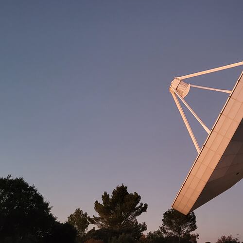 This Dec. 2023 photo provided by Pablo de Vicente shows a radio telescope at Yebes Observatory in Yebes, Spain. (Pablo de Vicente via AP)
