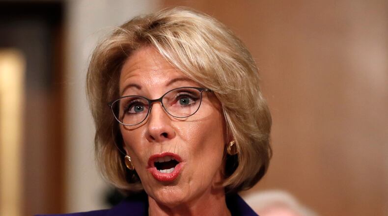 Education Secretary nominee Betsy DeVos testifies on Capitol Hill in Washington at her confirmation hearing before the Senate Health, Education, Labor and Pensions Committee. (AP Photo/Carolyn Kaster, File)