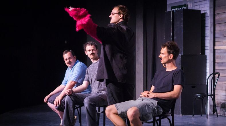 Ethan Finlan (from left), Jack Hanke, New Michael Ingemi and Noah Britton perform as Asperger’s Are Us, the first comedy troupe consisting of openly autistic people. The troupe will appear at Atlanta’s Dad’s Garage on March 16. CONTRIBUTED BY MIKE HILLMAN / EMPIRE IN RECLINE