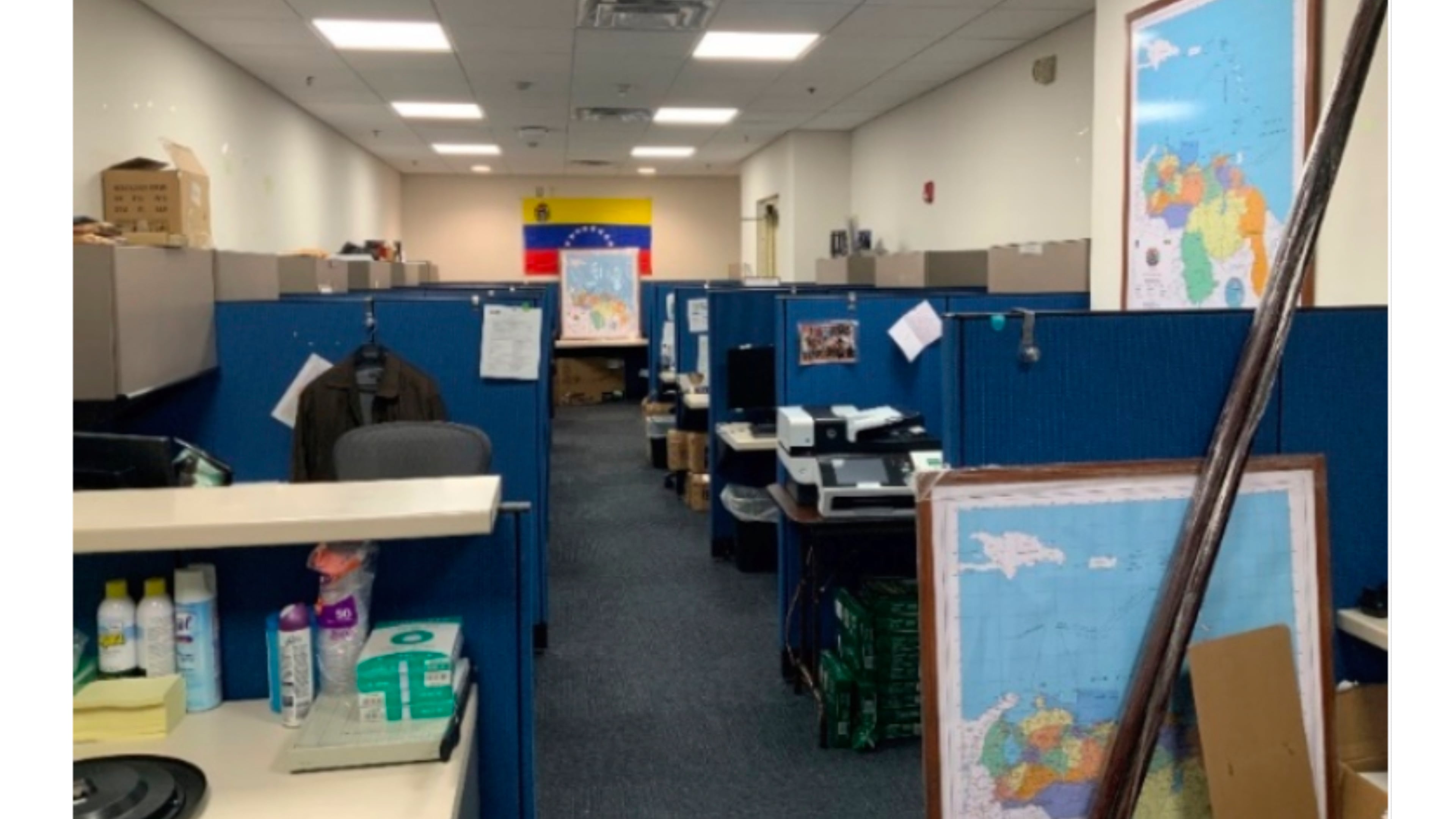 This image from the U.S. Department of State, contained in the Audit of Department of State Protocols for Establishing and Operating Remote Diplomatic Missions shows the "submarine" in the U.S. embassy in Colombia, where the majority of diplomatic staff at the Venezuela Affairs Unit work. (U.S. Department of State via AP)