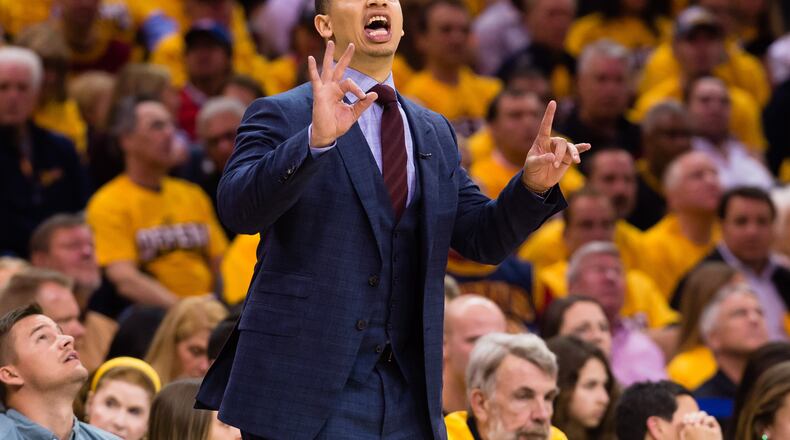 Cleveland coach Tyronn Lue yells during a recent Cavaliers game. (Jason Miller/Getty Images)