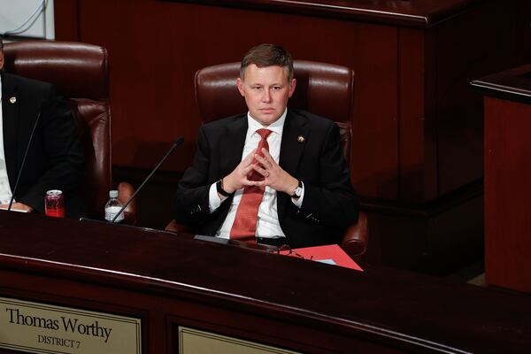 Atlanta City Council member Thomas Worthy attends a meeting announcing committee chair assignments for the upcoming term at Atlanta City Hall in January. (Natrice Miller/AJC)