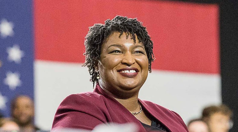 Stacey Abrams, who last year lost a close race for Georgia governor, is considering her next step. The Democrat could make a run for the U.S. Senate in 2020 or launch another bid for governor in 2022. But a race for the White House next year “is definitely on the table,” she said. (ALYSSA POINTER/ALYSSA.POINTER@AJC.COM)