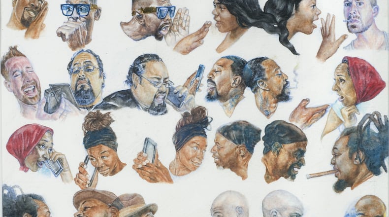 Fabian Williams' "Gossip" (2014, watercolor on paper) will be included in the High Museum of Art exhibit “Sprawl! Drawing Outside the Lines,” opening July 18.