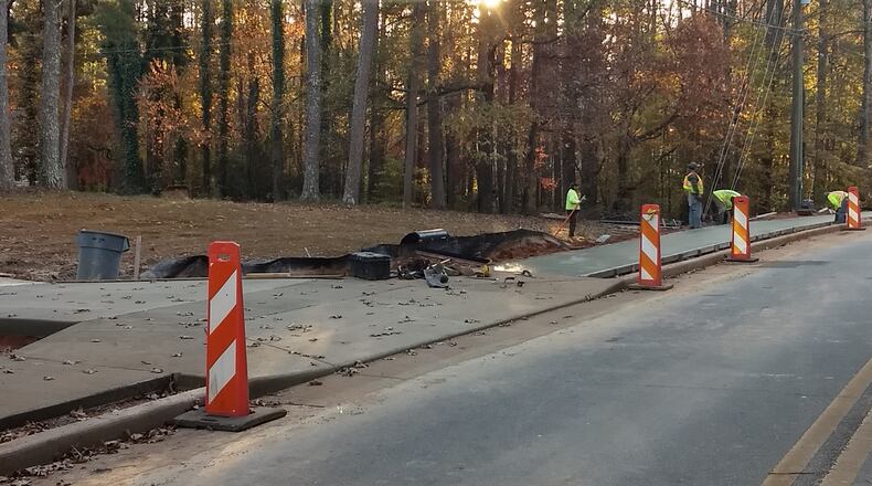 Construction on sidewalks in Sugar Hill has shifted from Whitehead Road to Suwanee Dam Road. (Courtesy City of Sugar Hill)