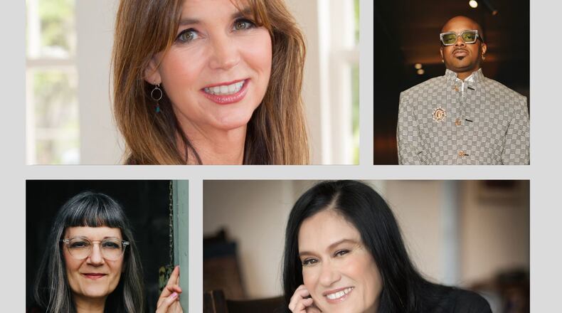 Presenters at Ideas Festival Emory include Stephanie Stuckey (clockwise from top left), Jermaine Dupri, Barbara Kopple and Sari Botton. Courtesy Ideas Festival Emory