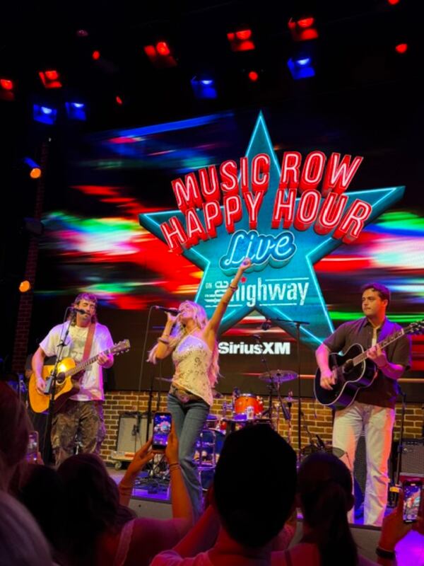 Carpenter performs during SiriusXM’s Music Row Happy Hour in Nashville, Tennessee, on June 6, 2026. (Gabriel Burns/AJC)