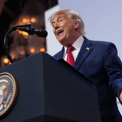 U.S. President Donald Trump speaks during a news conference at the G7 summit, Wednesday, June 17, 2026, in Evian-les-Bains, France. (AP Photo/Julia Demaree Nikhinson)