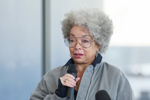 Shahida Mausi, president & CEO of the Right Productions, speaks during a media tour of the 8,000-seat arena, (Jason Getz/AJC)