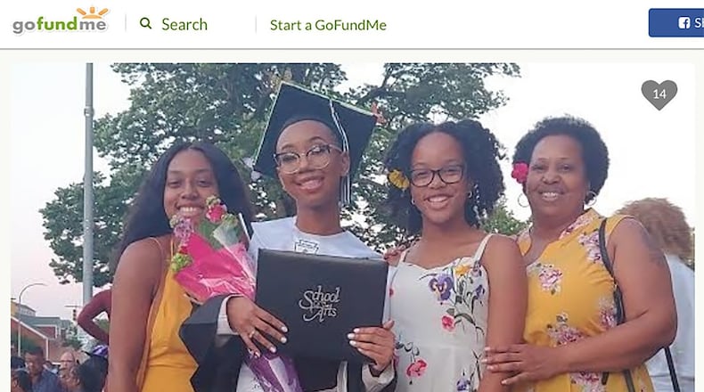 Elantra Spencer set up a GoFundMe page to help with expenses for sister, Spelman College freshman Elyse Spencer, second from the left, who was shot at a block party Tuesday, Aug. 20, 2019.