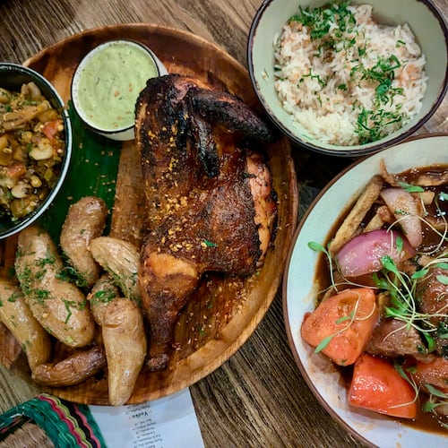 A selection of dishes from Tio Lucho's in Poncey-Highland. The restaurant will host a chef collaboration dinner featuring Nikkei cuisine. (Su-Jit Lin for the AJC)