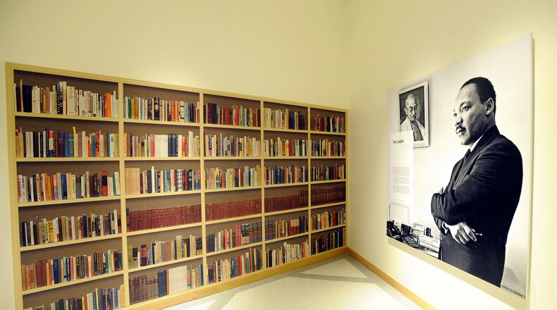 A re-creation of Martin Luther King Jr.'s library is on the first floor of the National Center for Civil and Human Rights Tuesday, June 10, 2014, in Atlanta. The center opens June 23 after almost 10 years of preparations and tells a story broader than the American civil rights movement, linking that movement to the international current of human rights reform that took inspiration in Atlanta. David Tulis / AJC Special