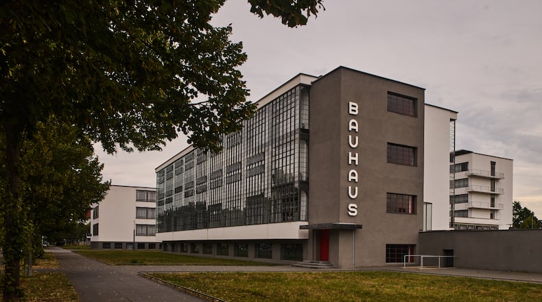The main building of the former Bauhaus design school, which was called an "aberration of modernism" by Germany's far-right Alternative for Germany party, photographed in Dessau, Germany, Aug. 17, 2026. (AP Photo/Markus Schreiber)