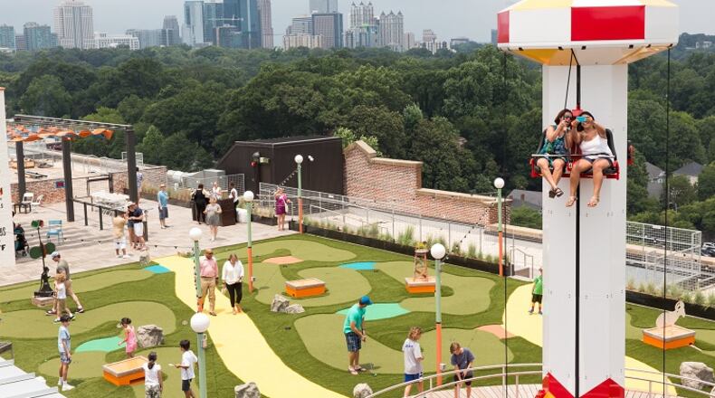 Head to the The Roof at Ponce City Market for barbecue, libations, panoramic fireworks view and more. Photo credit: Amy Sinclair.