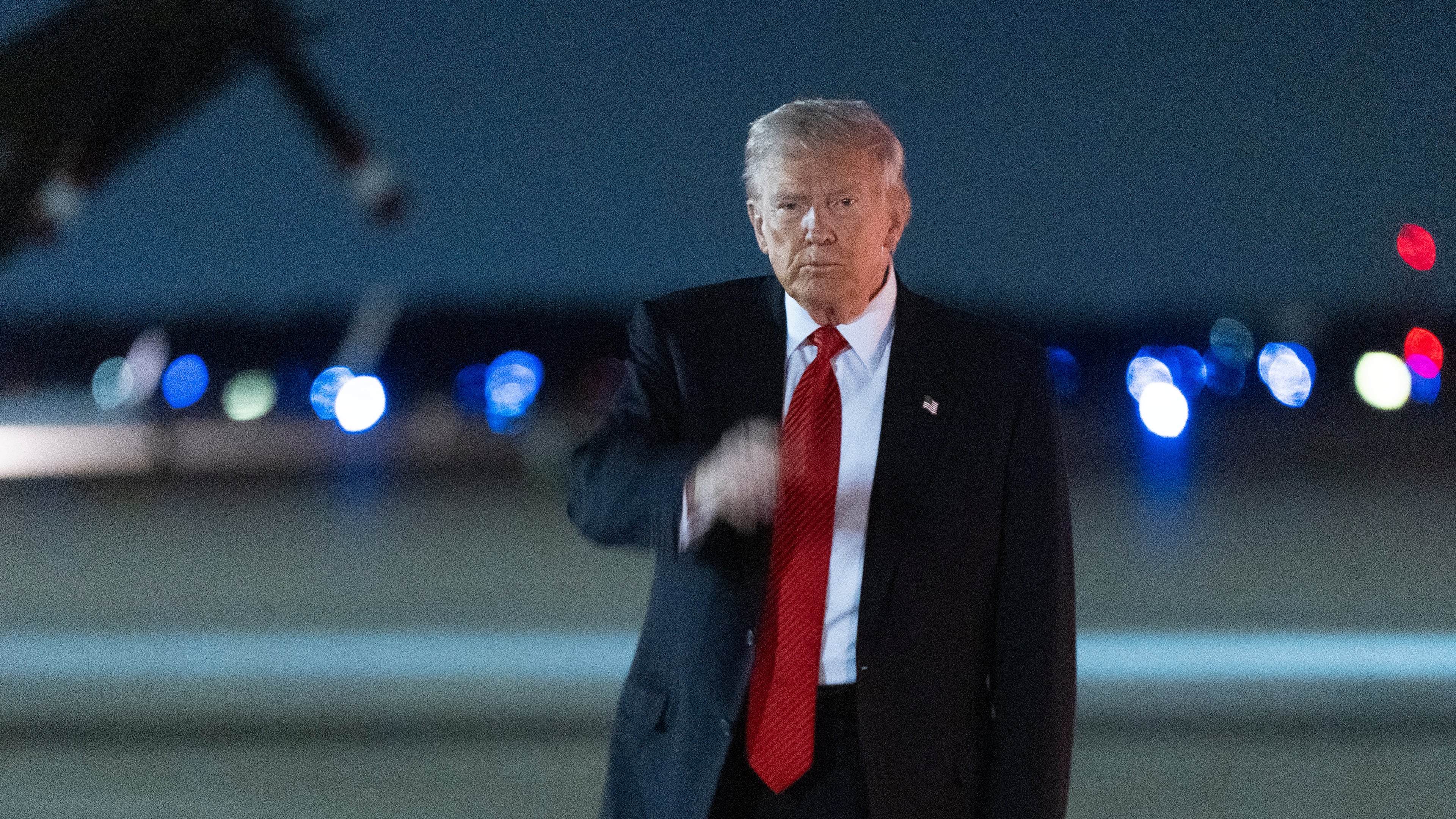President Donald Trump arrives at Joint Base Andrews, Md., on Air Force One, from a weekend trip to his Mar-a-Lago estate in Palm Beach, Fla., Sunday, Nov. 2, 2025. (AP Photo/Manuel Balce Ceneta)