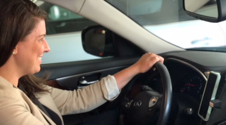 Lauren Fernandez, president and operating partner of Chicken Salad Chick, drives about six hours in a 10-hour workday. She does a lot of business in her car and uses a car mount and USB port for hands-free communication. She also uses Siri...a lot.