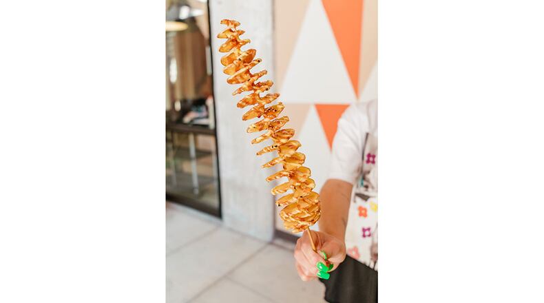 Fried spiral potato from the menu of Umbrella Bar.