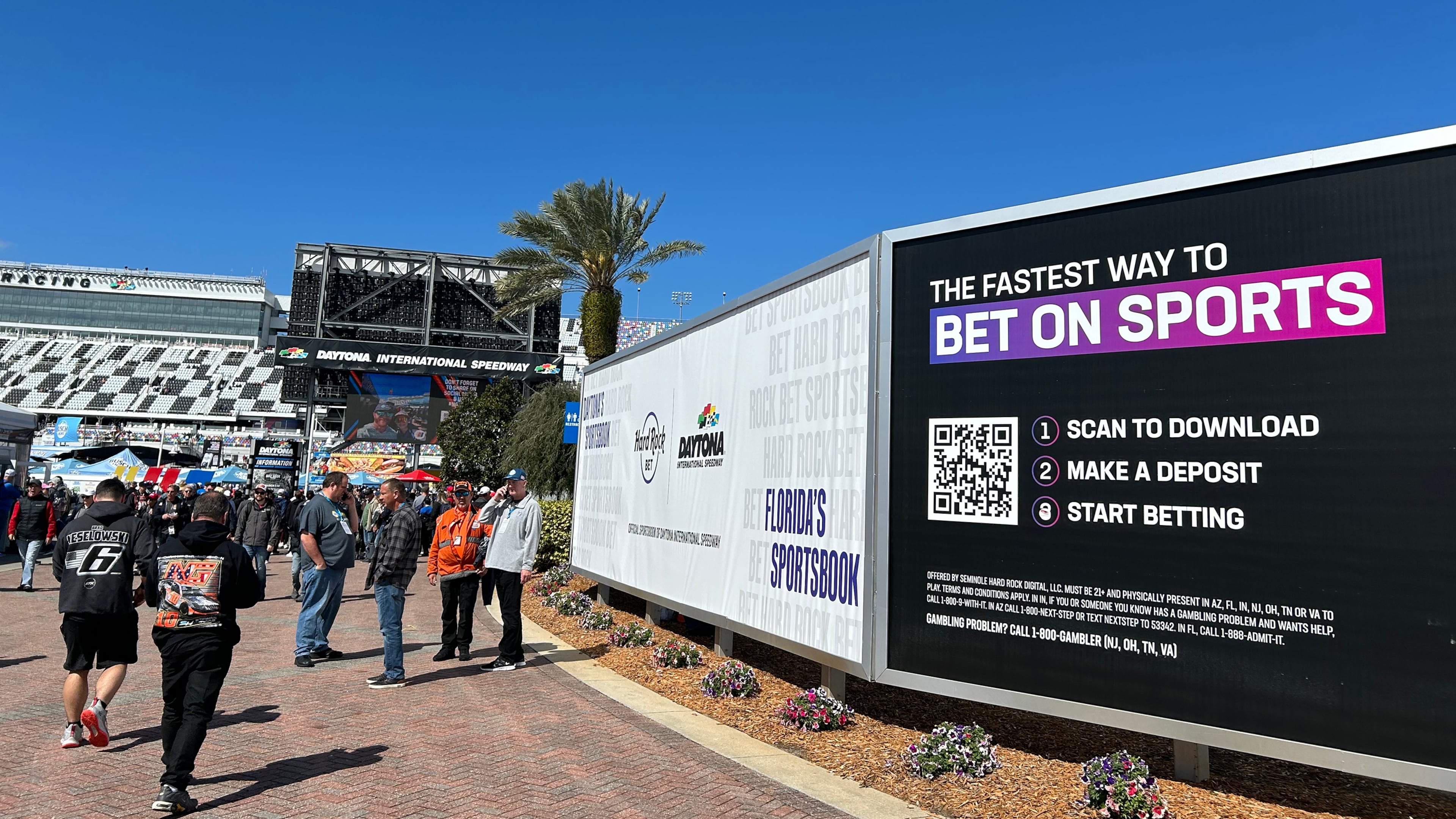 Signs for sports betting were present at the Daytona 500.