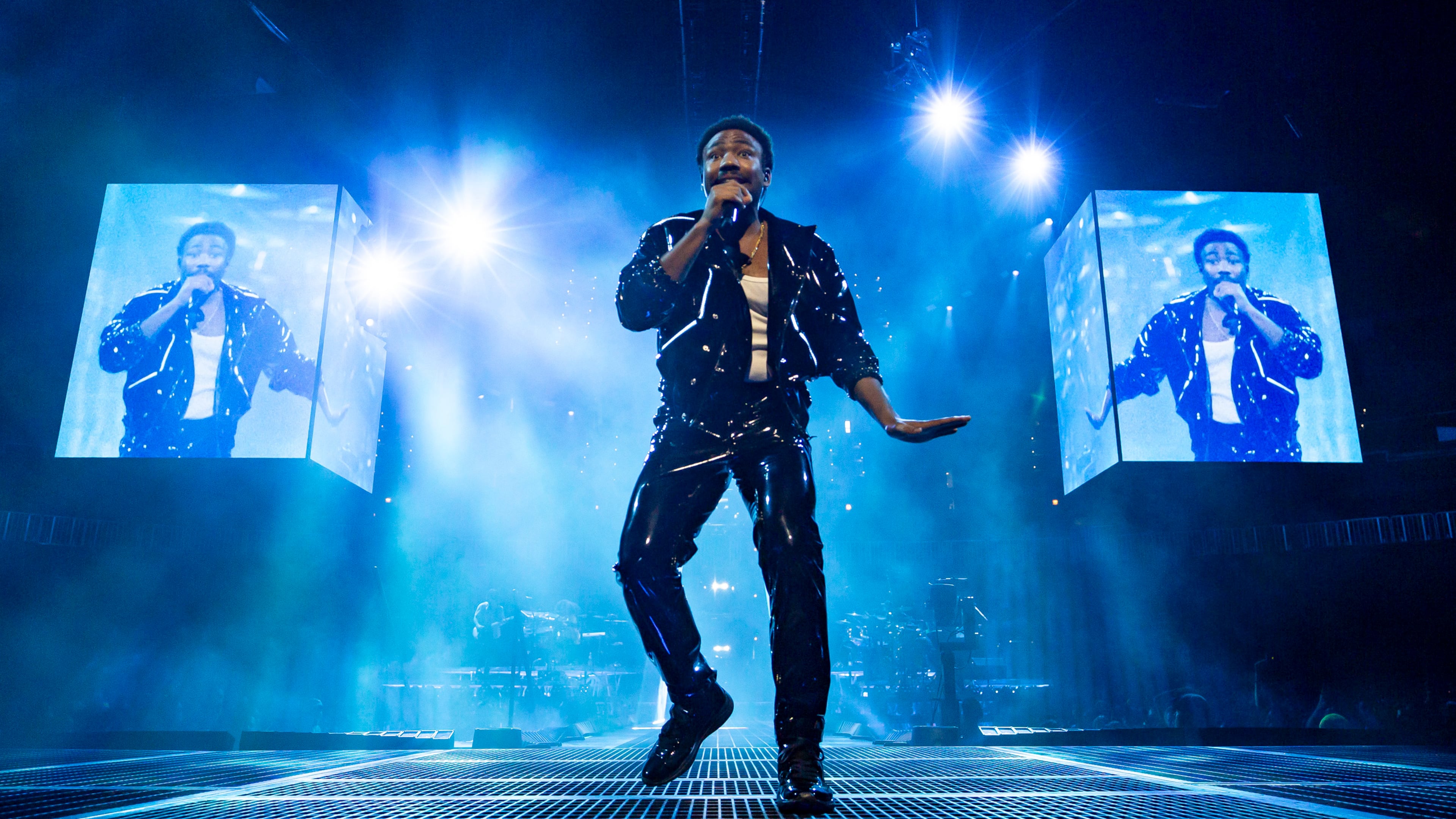 Childish Gambino dazzles a sold-out crowd at State Farm Arena in September 2024 in Atlanta. He was hoarse during the show and said he was recovering from the flu, but shortly thereafter he canceled the rest of the tour. (Ryan Fleisher for the AJC 2024)