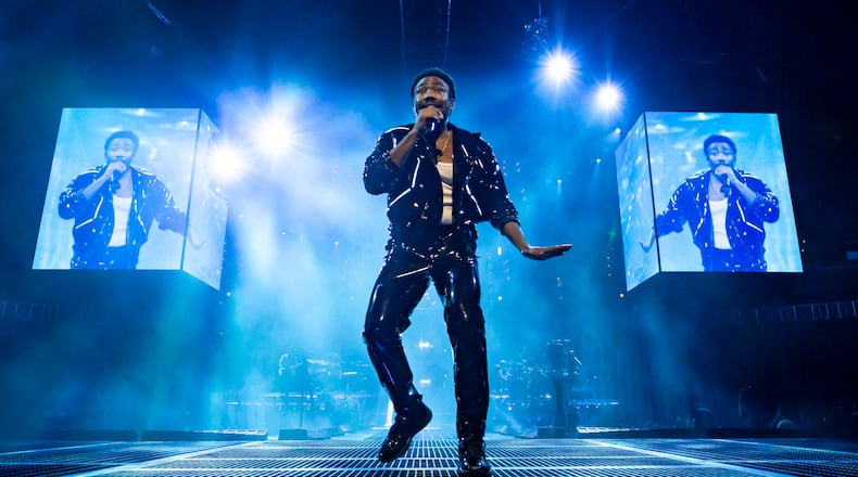 Childish Gambino dazzled a sold out crowd at State Farm Arena with hits spanning his career of rap, R&B, and anthemic hip-hop. Photo taken Monday September 2, 2024 at State Farm Arena. (RYAN FLEISHER FOR THE ATLANTA JOURNAL-CONSTITUTION)