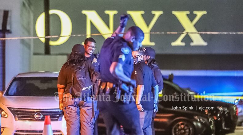 Atlanta police are investigating a shooting Tuesday morning at the Onyx Atlanta strip club on Cheshire Bridge Road.