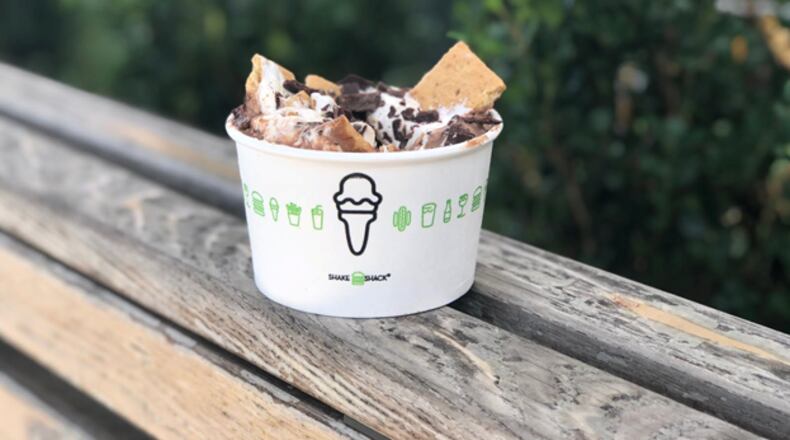 The Campfire S'mores Concrete from Shake Shack uses dark chocolate from Atlanta-based Xocolatl, making an excellent autumnal treat.