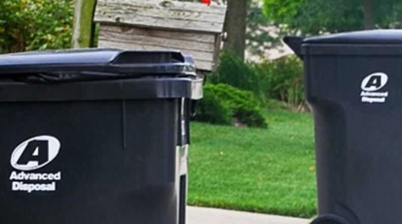 Peachtree Corners will hold a public hearing about ordinance to limit the time trashcans remain at the curb. Courtesy of Advanced Disposal