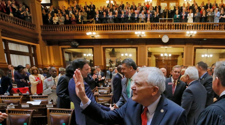 Gov. Nathan Deal agreed to raise the state revenue estimate, allowing lawmakers to fully fund the school funding formula for the first time since 2002. BOB ANDRES /BANDRES@AJC.COM