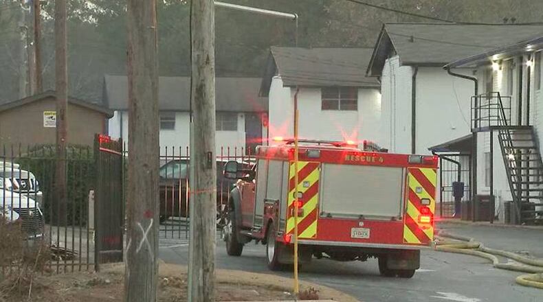 A fire at an East Point apartment complex Wednesday afternoon left a child dead, officials said.