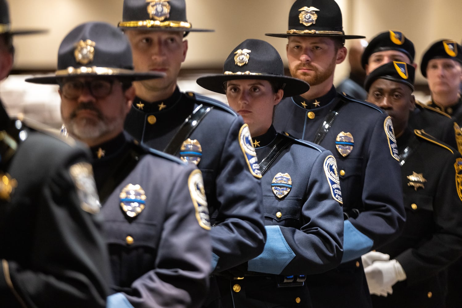Flags fly at half-staff for slain DeKalb officer’s memorial service

