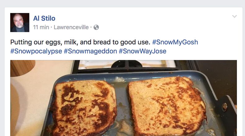 Al Stilo puts his storm supply to good use.