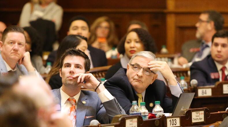 Atlanta - Reactions to HB 481, the “heartbeat” bill, being passed at the Georgia State Capitol in Atlanta, Georgia on Thursday, March 7, 2019. Today was the 28th day of the General Assembly, “crossover” day. EMILY HANEY / emily.haney@ajc.com