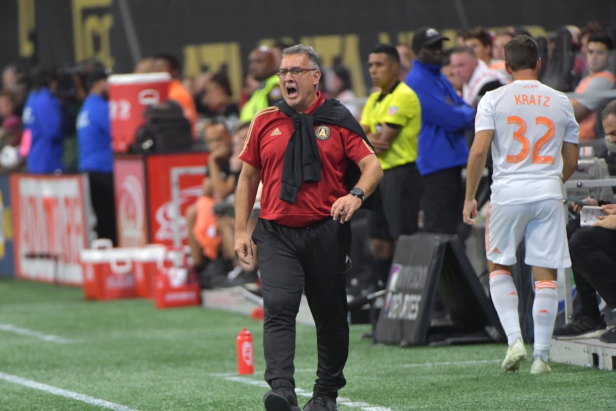 Gerardo Martino — pictured during his tenure as Atlanta United's manager in July 2018 — is interested in returning to the Five Stripes after Ronny Deila was fired Sunday, according to a source. (Hyosub Shin/AJC 2018)