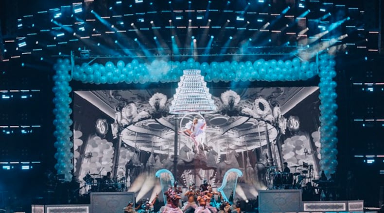 Jennifer Lopez makes a grand entrance onstage. The singer-dancer-actress played a nearly sold-out show at State Farm Arena on July 22, 2019. She did not allow professional photographers during the tour except for these opening night photos on June 8 in Los Angeles. Photo: Michael Amico @hellomikeamico