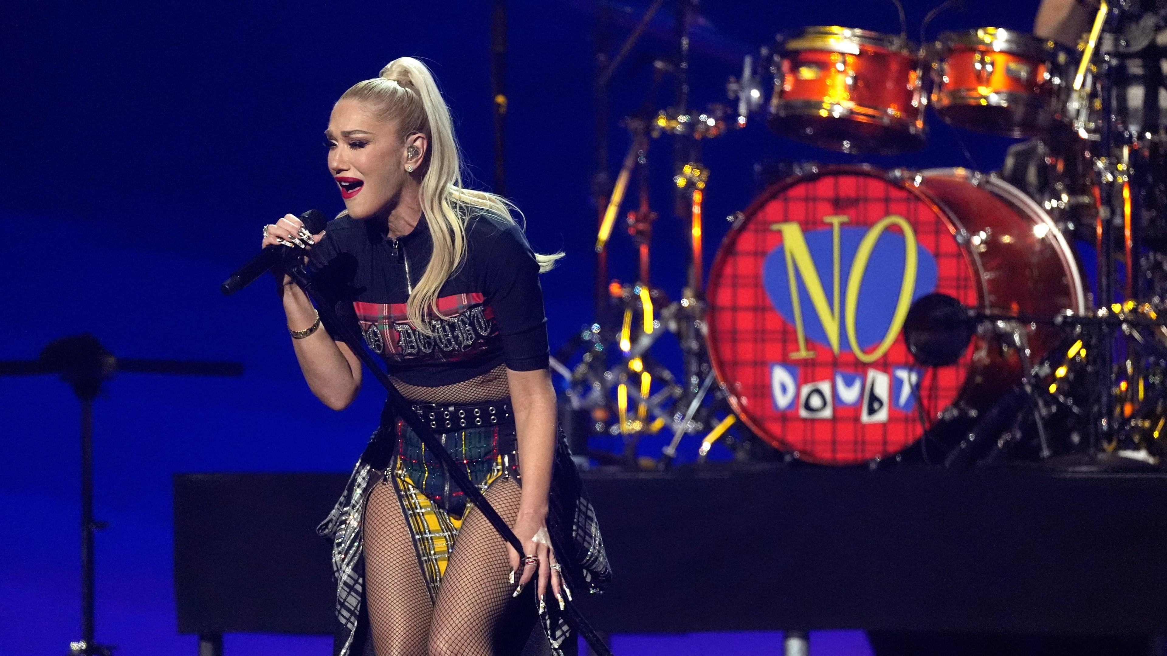 FILE - Gwen Stefani of No Doubt performs during the FireAid benefit concert in Inglewood, Calif., on Jan. 30, 2025. (AP Photo/Chris Pizzello, File)