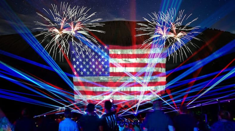 Stone Mountain Park unfurls a patriotic drone and light show and more over Memorial Day weekend.
(Courtesy of Stone Mountain Park)