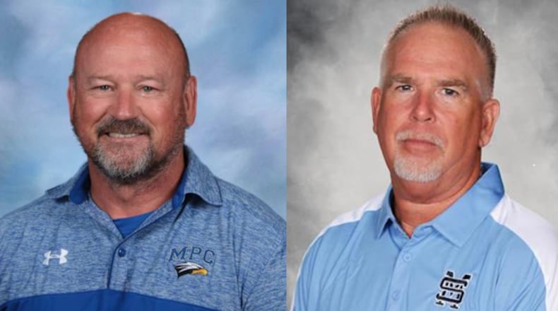 Mount Paran Christian hired Connie Arnold (left) as football coach on Monday, and Trinity Christian hired Jeff Schmidlkofer on Tuesday. That brings to 70 the number of GHSA schools that have hired coaches this offseason. (Photos courtesy of Mount Paran Christian, Starr's Mill)