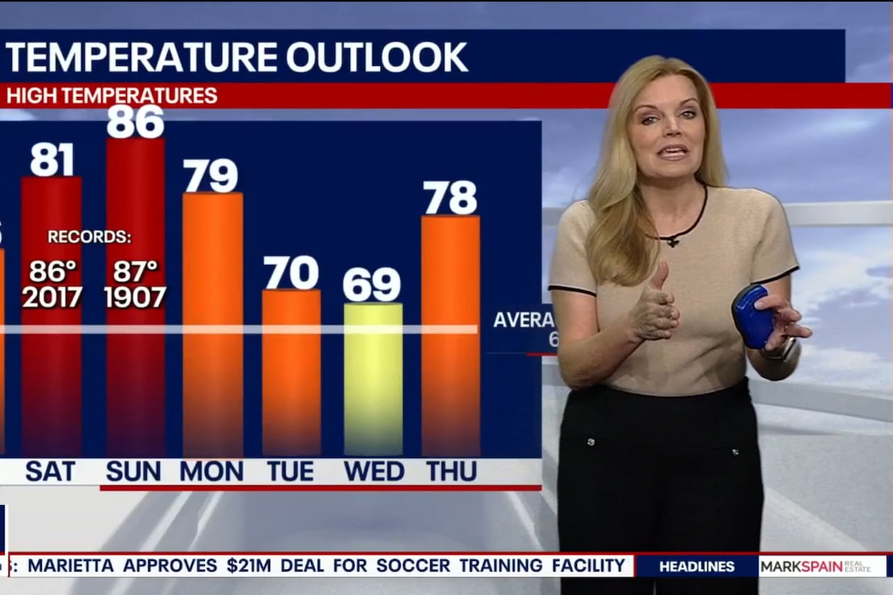 Joanne Feldman has been named chief meteorologist at Fox 5, and will continue to provide forecasts on “Good Day Atlanta” in the mornings. (Fox 5 Atlanta screenshot)