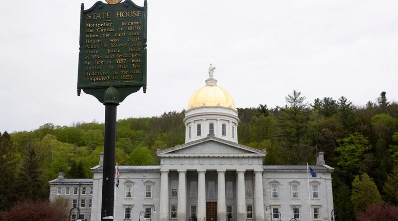 FILE - The Vermont state Capitol building is seen, May 8, 2025, in Montpelier, Vt. (AP Photo/Alex Driehaus, File)