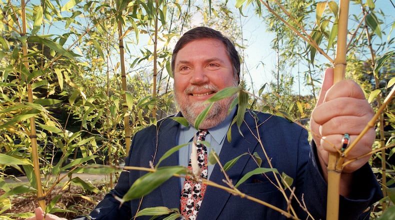 991103 - ATLANTA, GA. - Dr. Terry Maple, Director of Zoo Atlanta, in the bamboo that is part of the new Giant Panda habitat. He has been director of the zoo since mid-eighties. (LOUIE FAVORITE/ AJC STAFF)