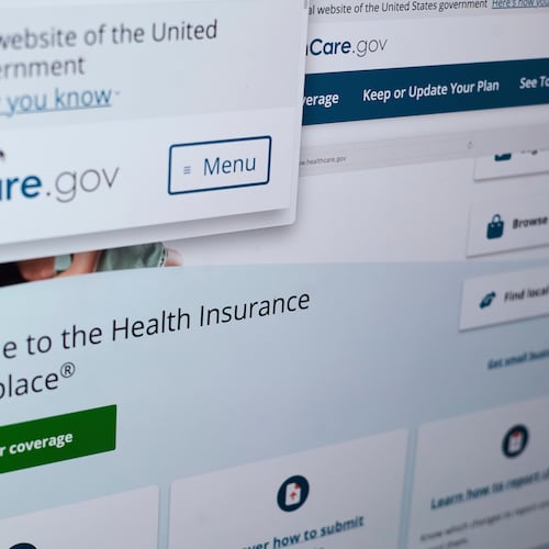 FILE - Pages from the U.S. Affordable Care Act health insurance website, healthcare.gov, are displayed on a computer screen in New York, Aug. 19, 2025. (AP Photo/Patrick Sison, File)