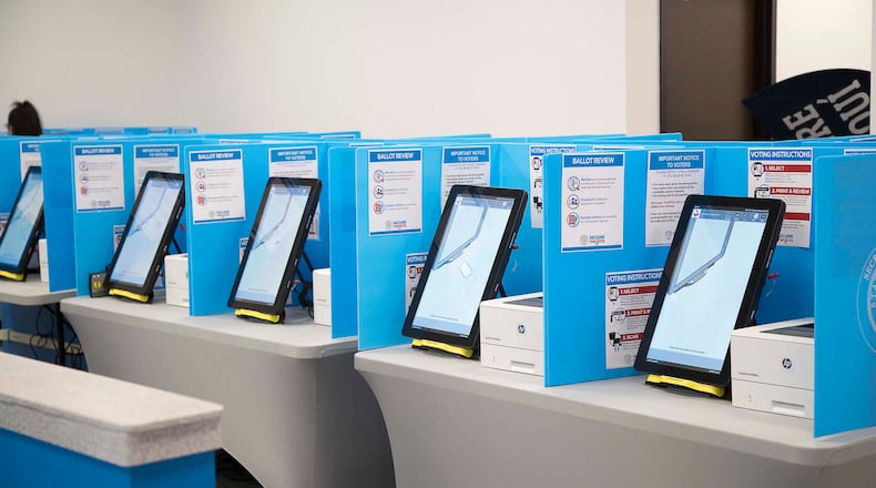 Pre-election testing of voting equipment last week in Douglas and Richmond counties found a second column of candidates in Georgia's special election for the U.S. Senate didn’t always appear on touchscreens because of a technical problem. Among the candidates who were listed in that column were Republican U.S. Sen. Kelly Loeffler, and Democrats Matt Lieberman, Ed Tarver and Raphael Warnock. (ALYSSA POINTER/ALYSSA.POINTER@AJC.COM)