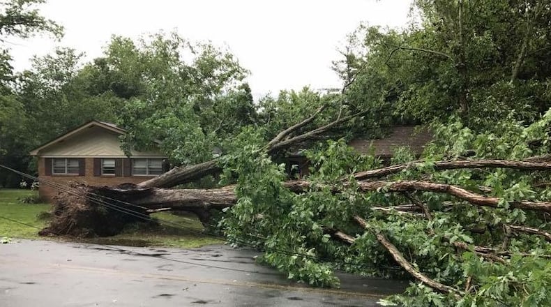 Damage was reported in Whitfield County on Wednesday from an EF-1 tornado. (Credit: Whitfield County Emergency Management)