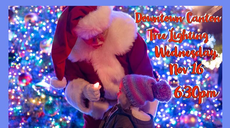 A Christmas tree lighting on Nov. 16 will kick off a host of Christmas events in downtown Canton through Dec. 23. (Courtesy of Canton)